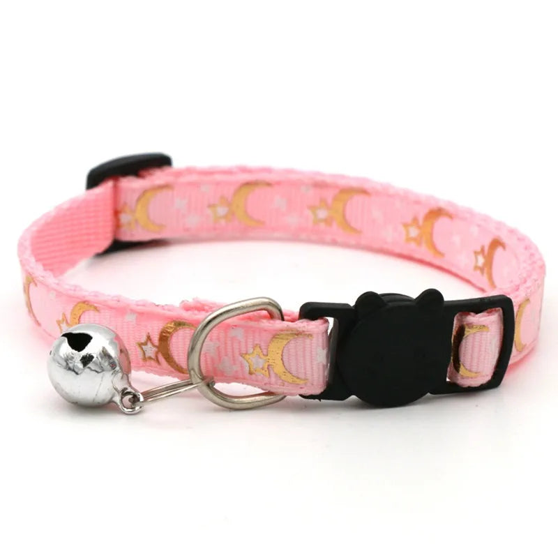 Heart Charm and Bell Cat Collar Safety Elastic Adjustable with Soft Velvet Material 8 Colors Pet Product Small Dog Collar