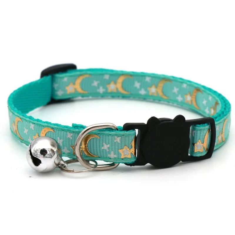 Heart Charm and Bell Cat Collar Safety Elastic Adjustable with Soft Velvet Material 8 Colors Pet Product Small Dog Collar