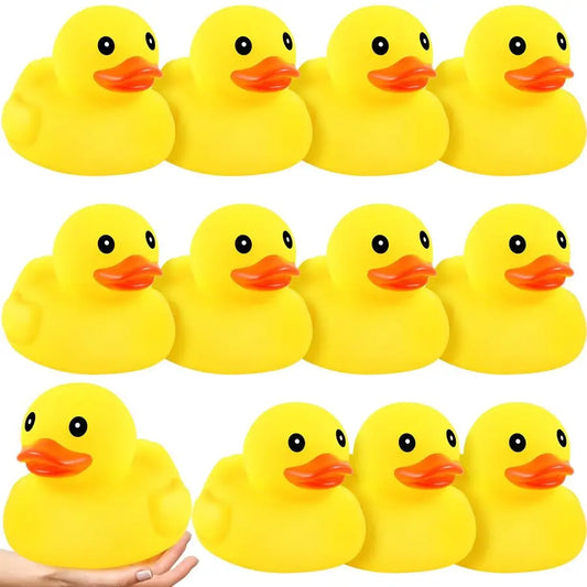 6 Pcs 5 Inches Large Yellow Rubber Ducks Bulk Large Duck Squeak Rubber Bathtub Floating Bath for Birthday Party Decoration Gift